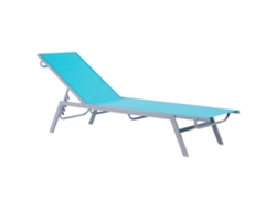 Moderna tumbona de jardín ajustable BELIANI Noli de Acero Azul 53x197x96