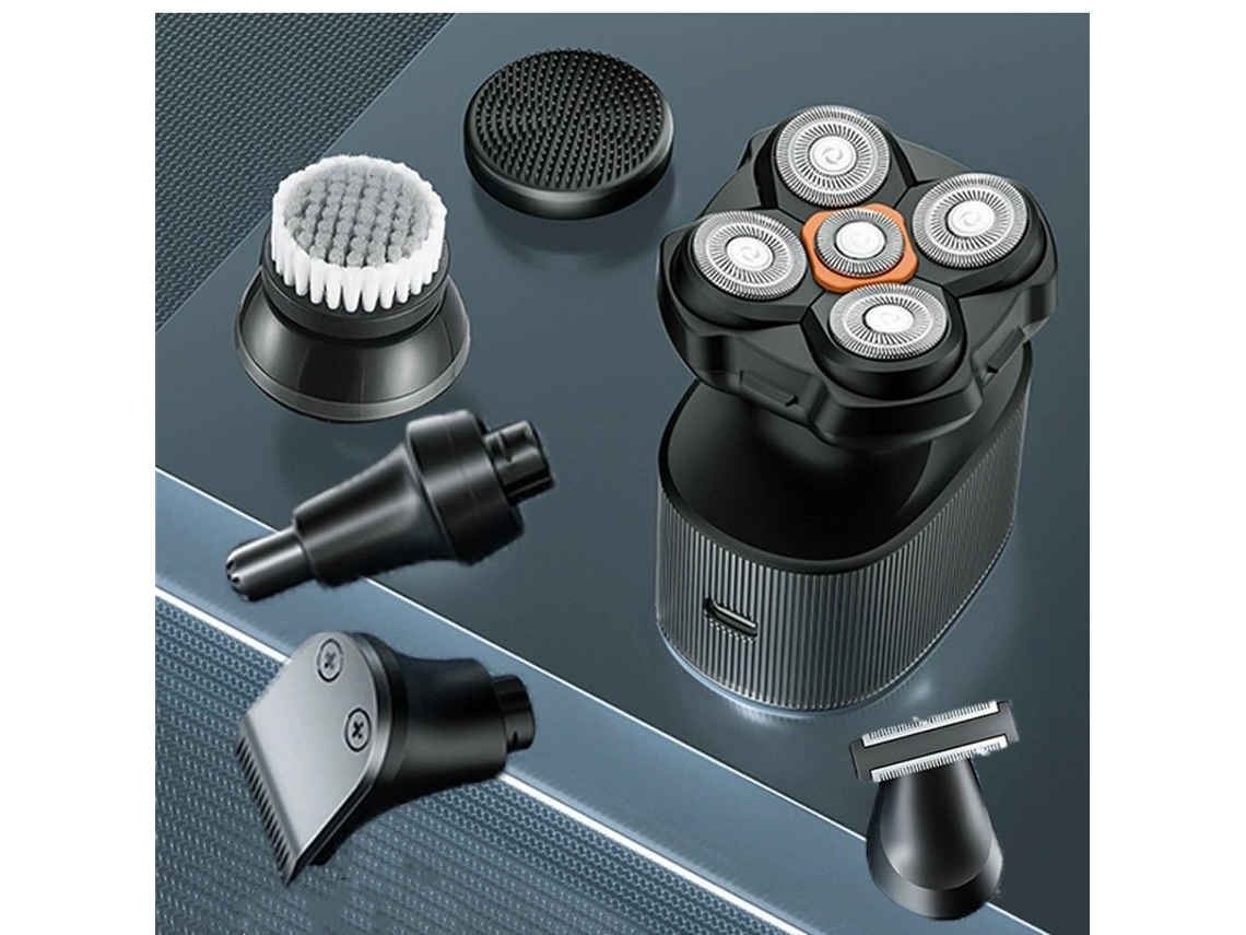 Kit Afeitadora Y Cortapelos Eléctrico Multifuncional Lk-5288, 5 En 1 Para Calvicie, Afeitado Y Cuidado Facial, Recargable Usb
