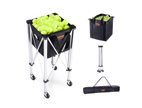 VEVOR Canasta de tolva para pelotas de tenis Carro de pelotas de tenis con ruedas 180 pelotas
