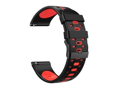 Correa de reloj inteligente para Huawei Watch GT 3 22 mm Correa de reloj de silicona bicolor con tres filas de orificios (negro rojo)