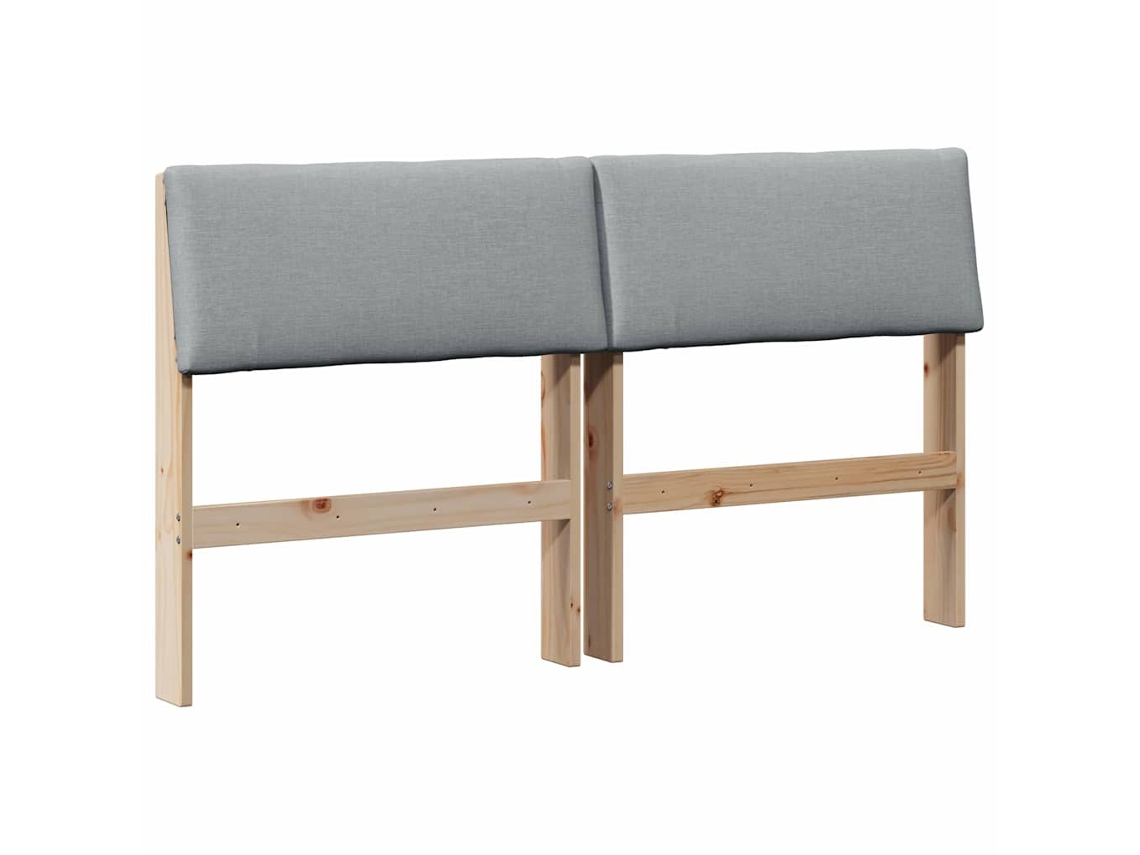 Maison Exclusive - Cabecero Tapizado Gris Claro 135 Cm Madera De Pino Macizo