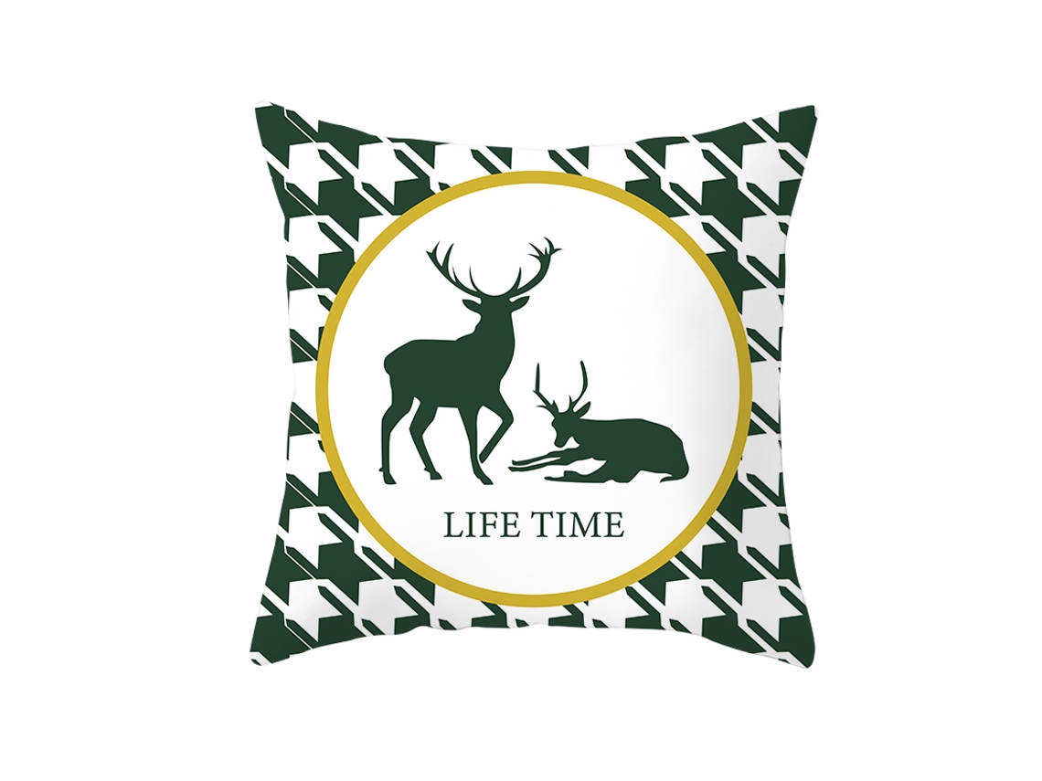 Serie Geometría Funda Decorativa de Almohada Verde