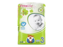 Pañales FREELIFE FreeLife by Bebe Cash 54 Unidades (T3 - 4-9kg)