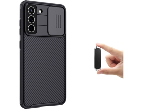 Funda + Soporte Magnético Samsung S21 FE Camshield Nillkin Negro