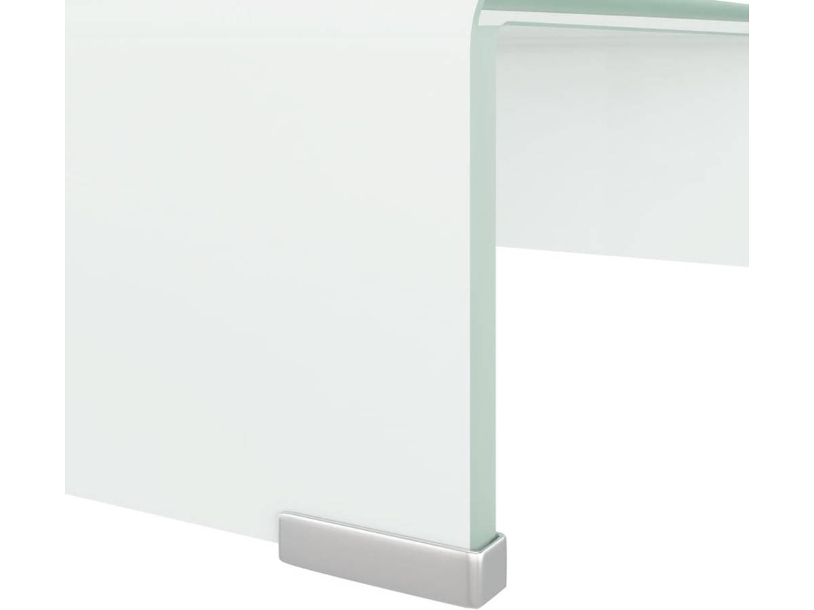 vidaXL Soporte para TV/Elevador monitor cristal blanco 40x25x11 cm