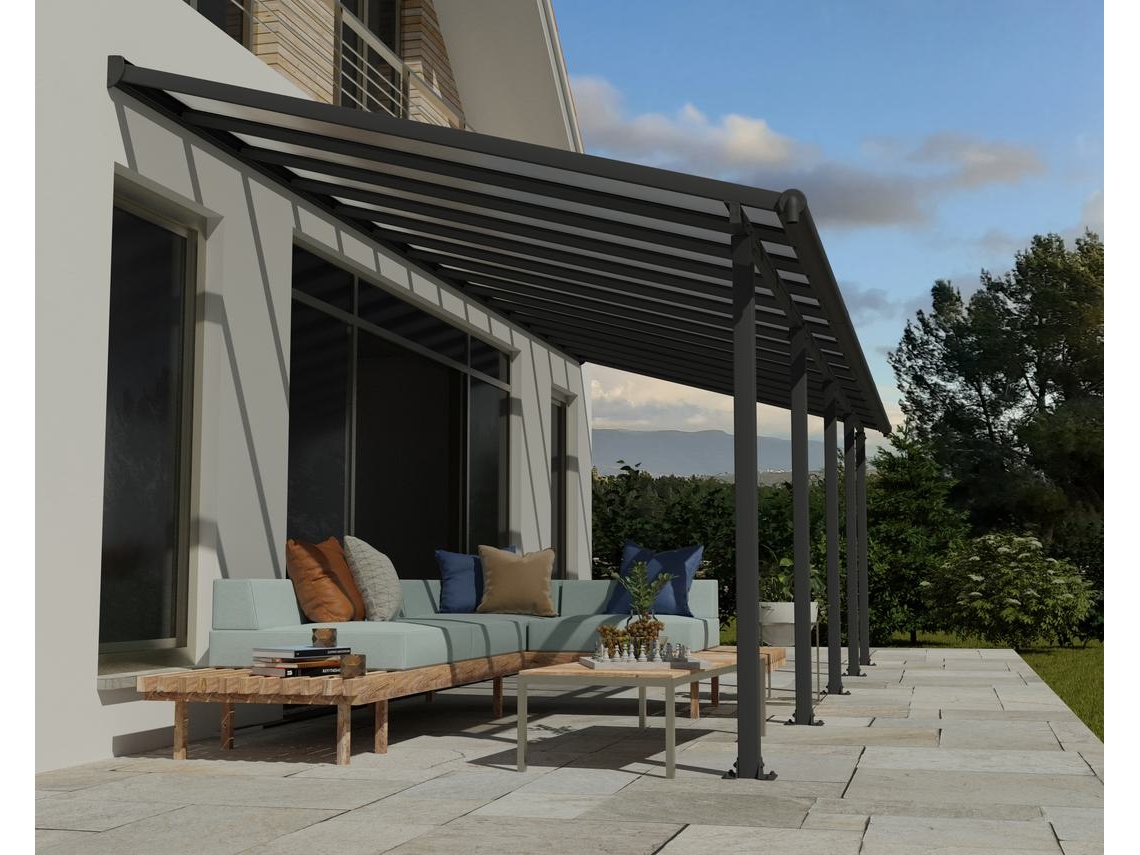 CANOPIA Pérgola Olympia Cobertor para Terraza de Aluminio 3X8,6 m Gris