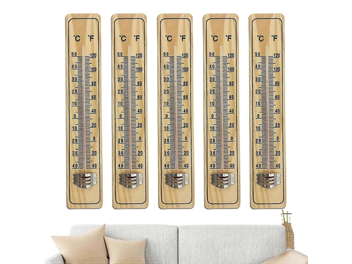 Nuevo juego de 5 termómetros de pared, termómetro de ambiente, madera para cocina. GOKOCO