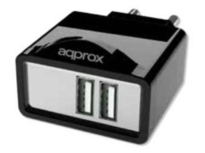 Cargador APPROX appUSBWALL21B Negro