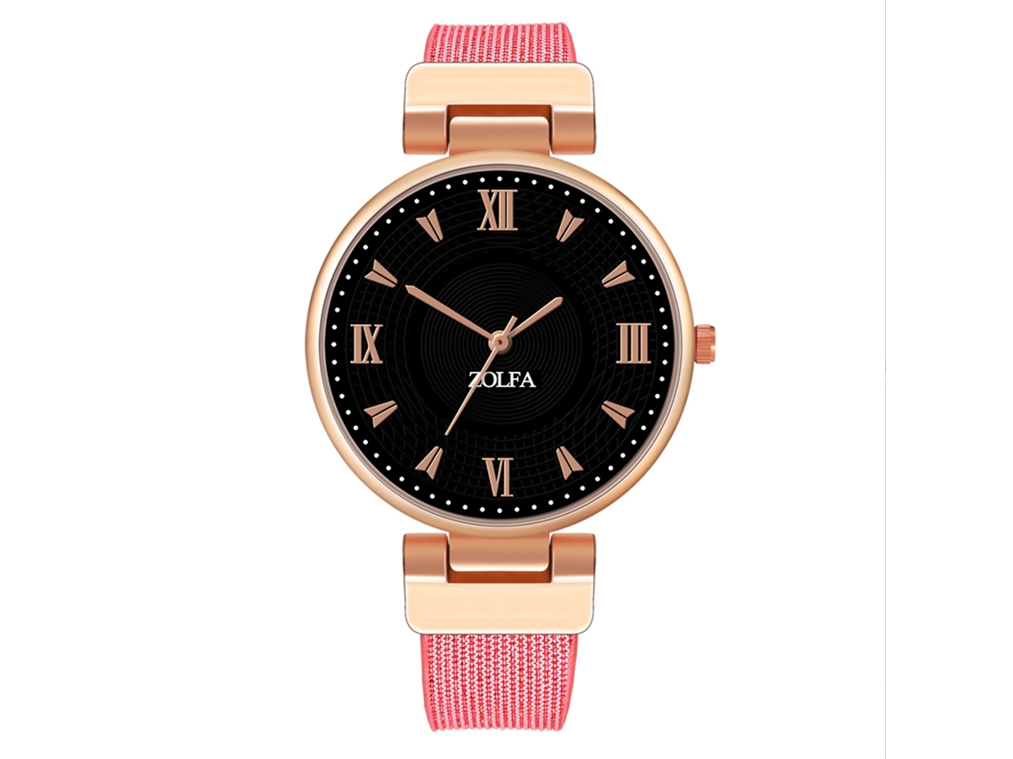 Reloj De Pulsera De Moda Para Mujer Con Brazalete De Acero Color Rosa.