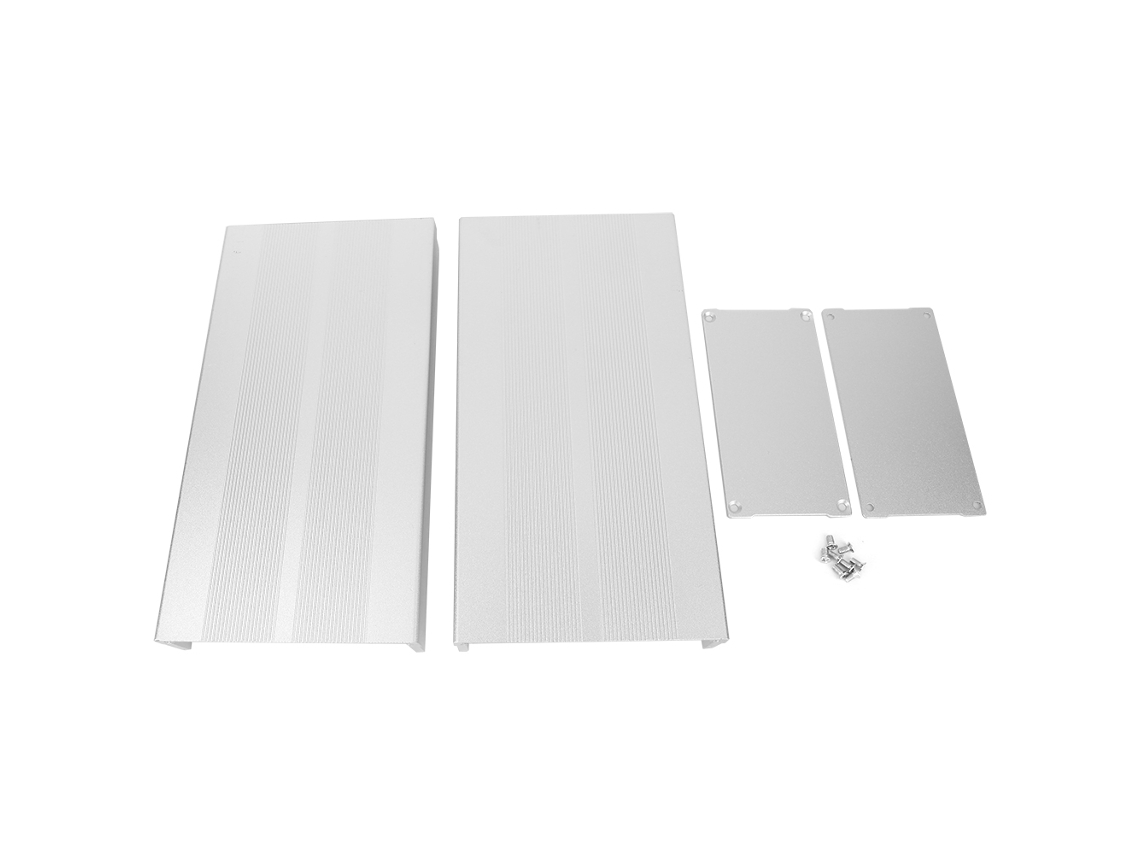 Caja De Aluminio De Enfriamiento Para Proyectos Diy De Circuitos Electrónicos Placa Plana Arena Plata