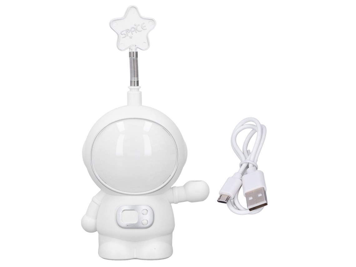 2026-lámpara De Escritorio Led Con 2 Modos, Protección Ocular, Carga Usb, Luz Nocturna Astronauta Y Sacapuntas Blanco