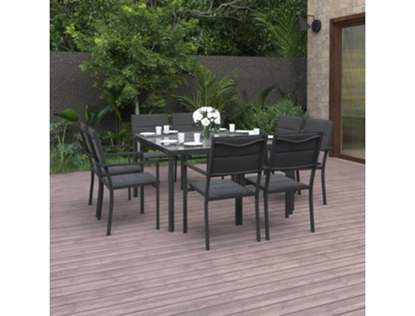 Conjunto 9 de comedor de jardín VIDAXL acero
