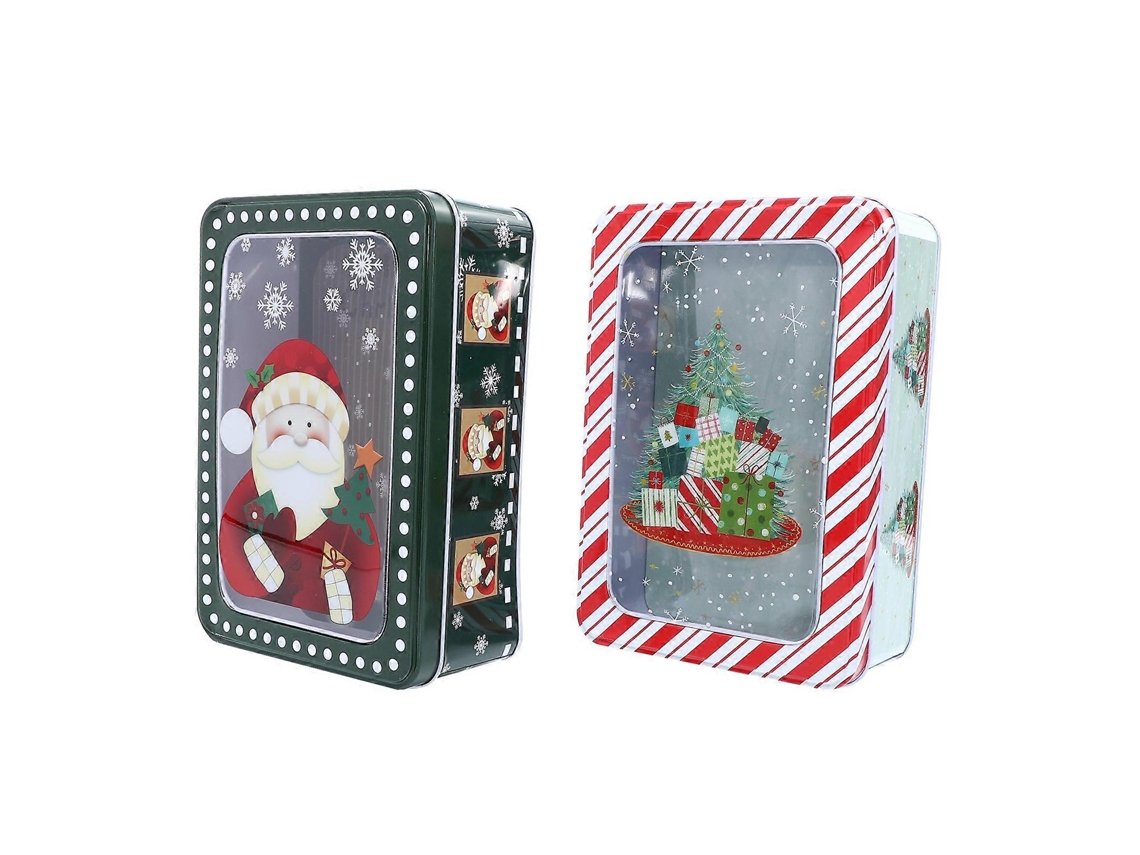 Juego de 2 cajas navideñas para dulces, galletas y regalos Hengjian