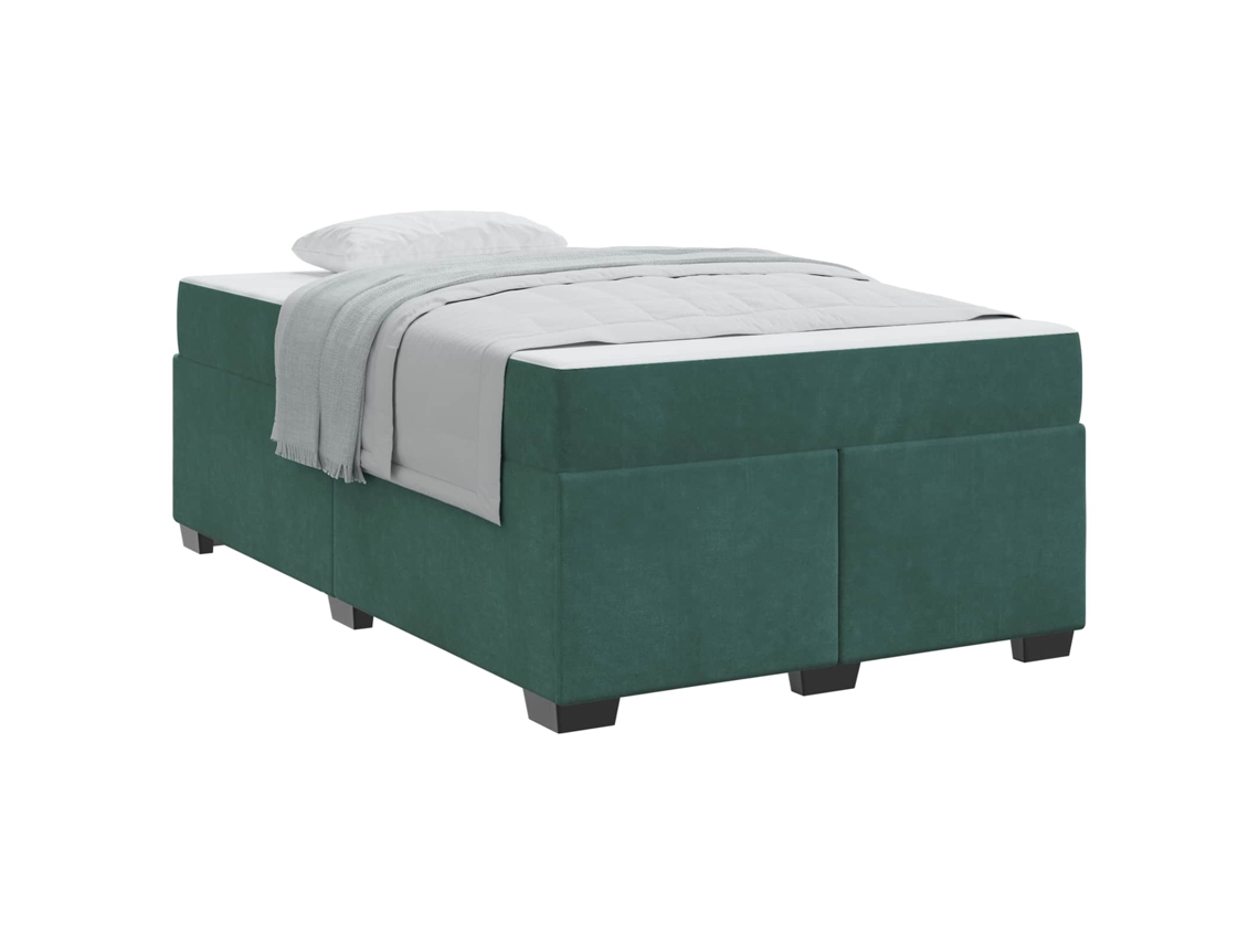 Maison Exclusive - Estructura De Cama Con Colchón Verde Oscuro 120 X 190 Cm Tela