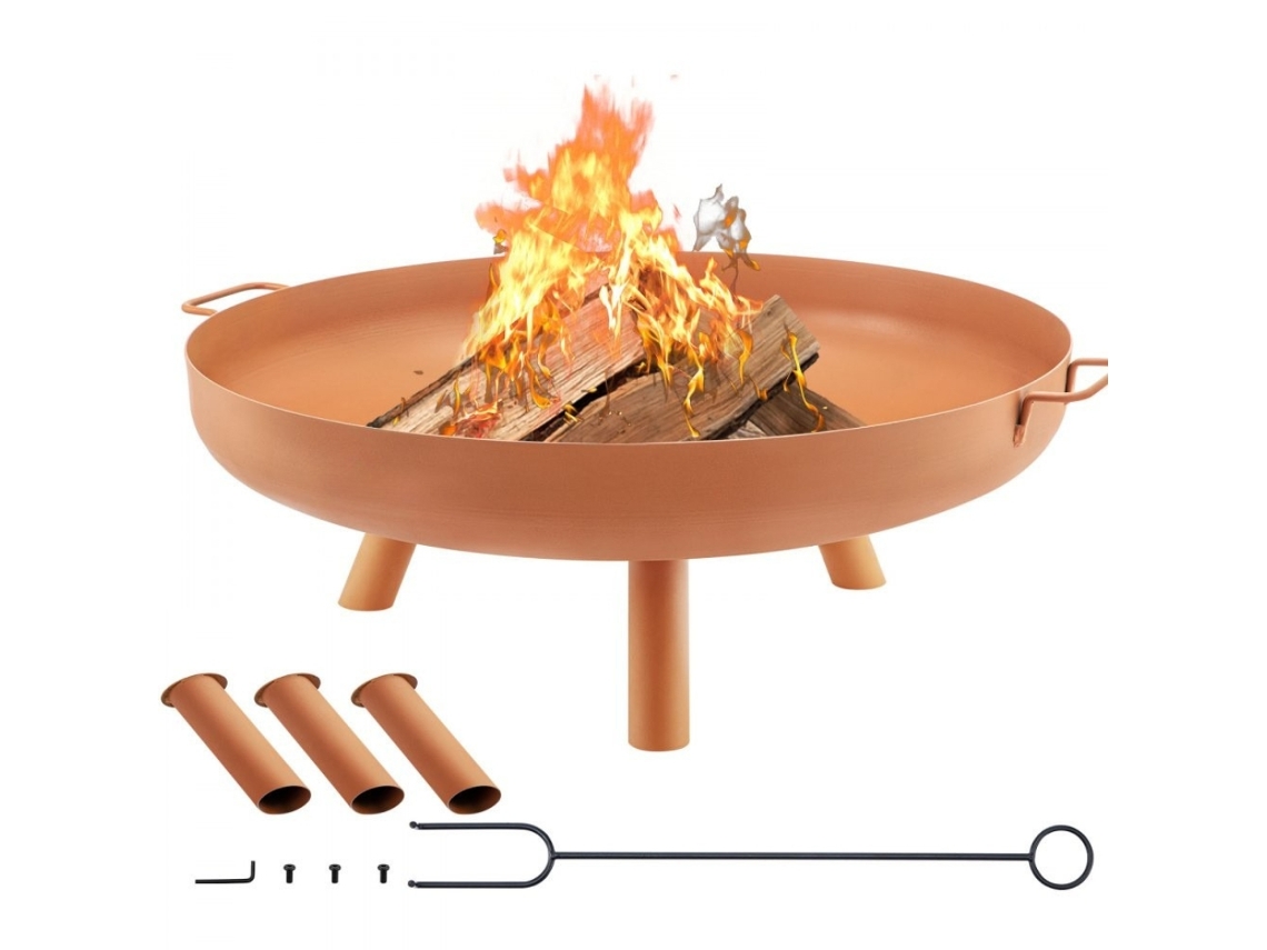 Chimenea de Exterior 77cm en Acero con Patas Estables para Jardín y Terraza Tekmaquinas