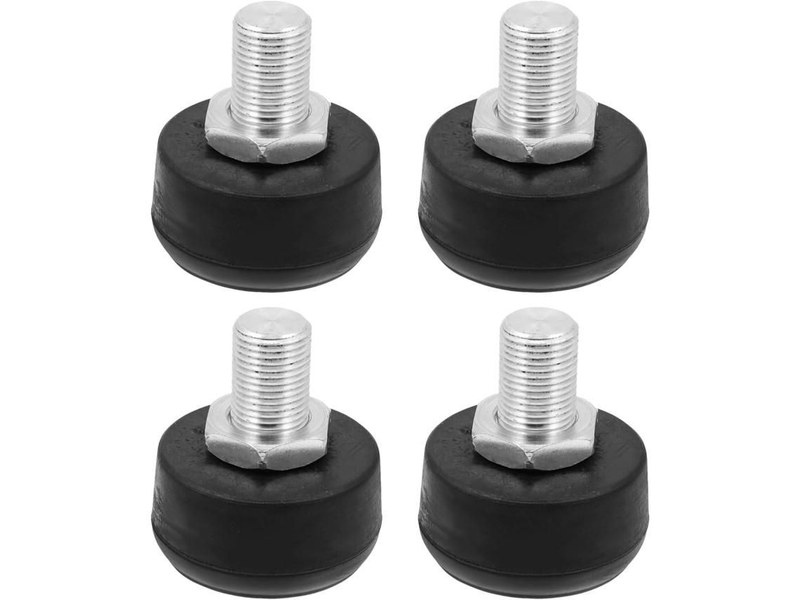 Juego de 4 pastillas de freno para patines, con puntas de goma negra resistentes al desgaste.