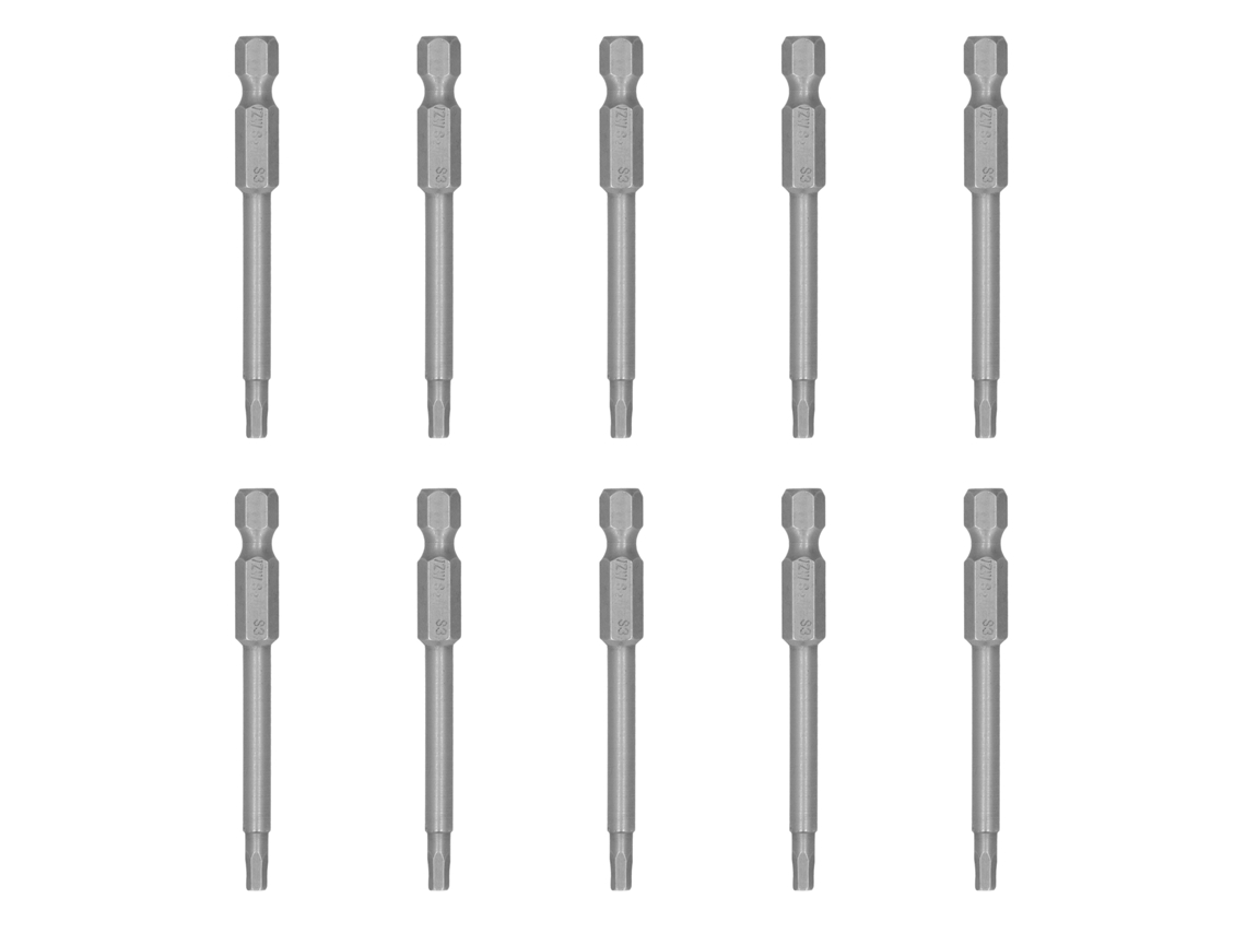 10pcs Bits De Parafusadeira De Cabeça Magnética 3mm Aço Liga S2 Chave Hexagonal Ferramentas Industriais Elétricas