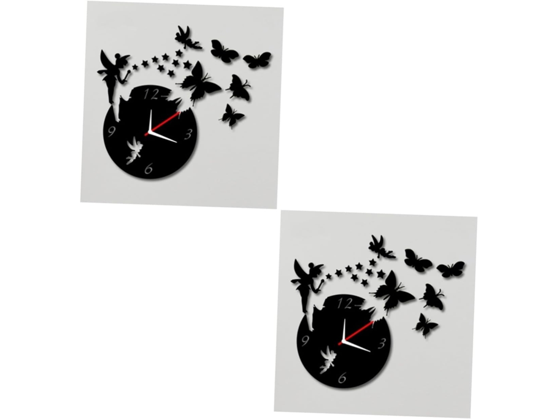 2 Piezas De Pegatinas Decorativas De Pared Con Espejo 3d Removibles Con Diseño De Animales Y Hadas.