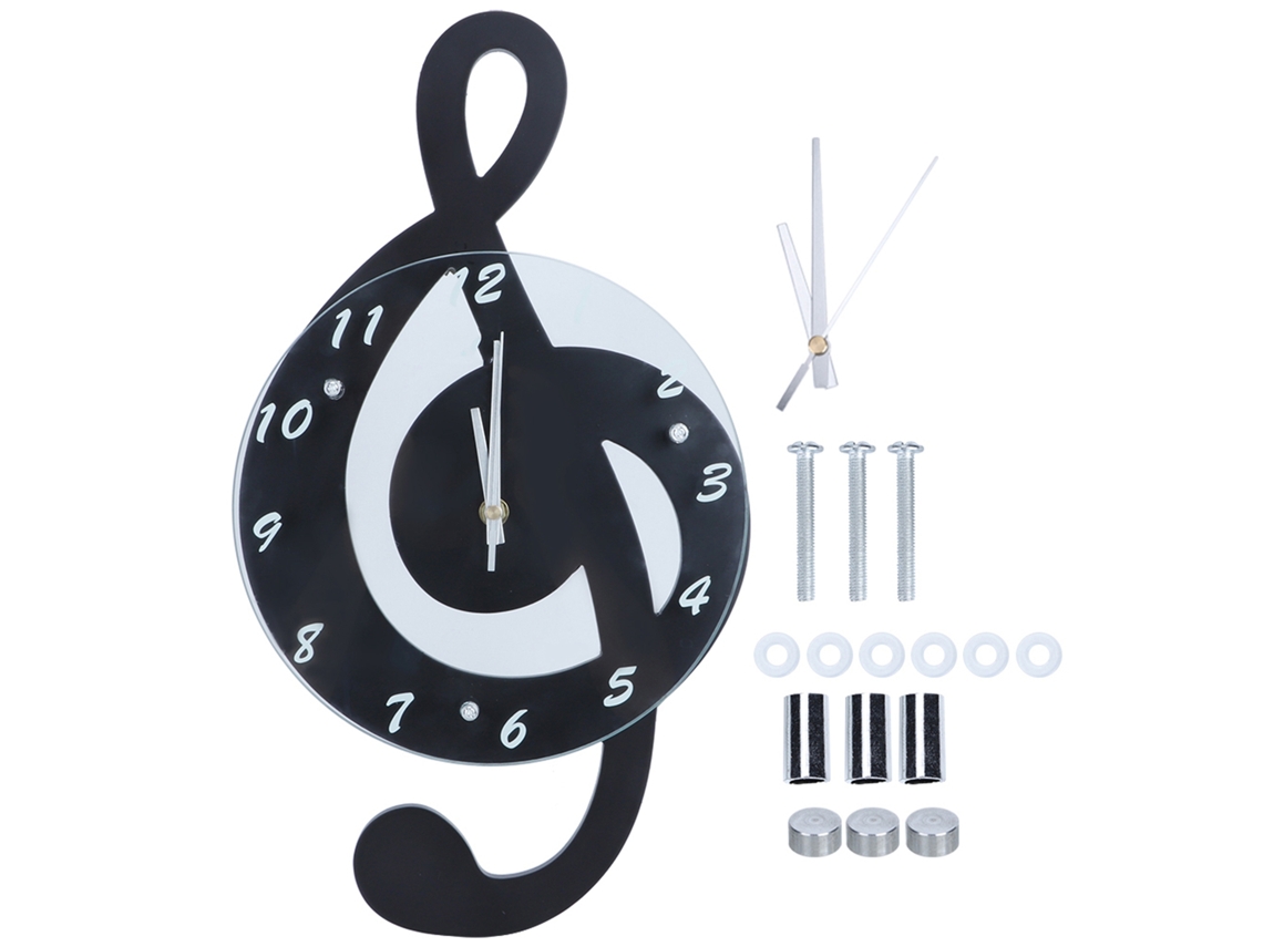 Reloj de pared electrónico Baok con innovadoras notas musicales, reloj de cuarzo moderno y silencioso para niños.