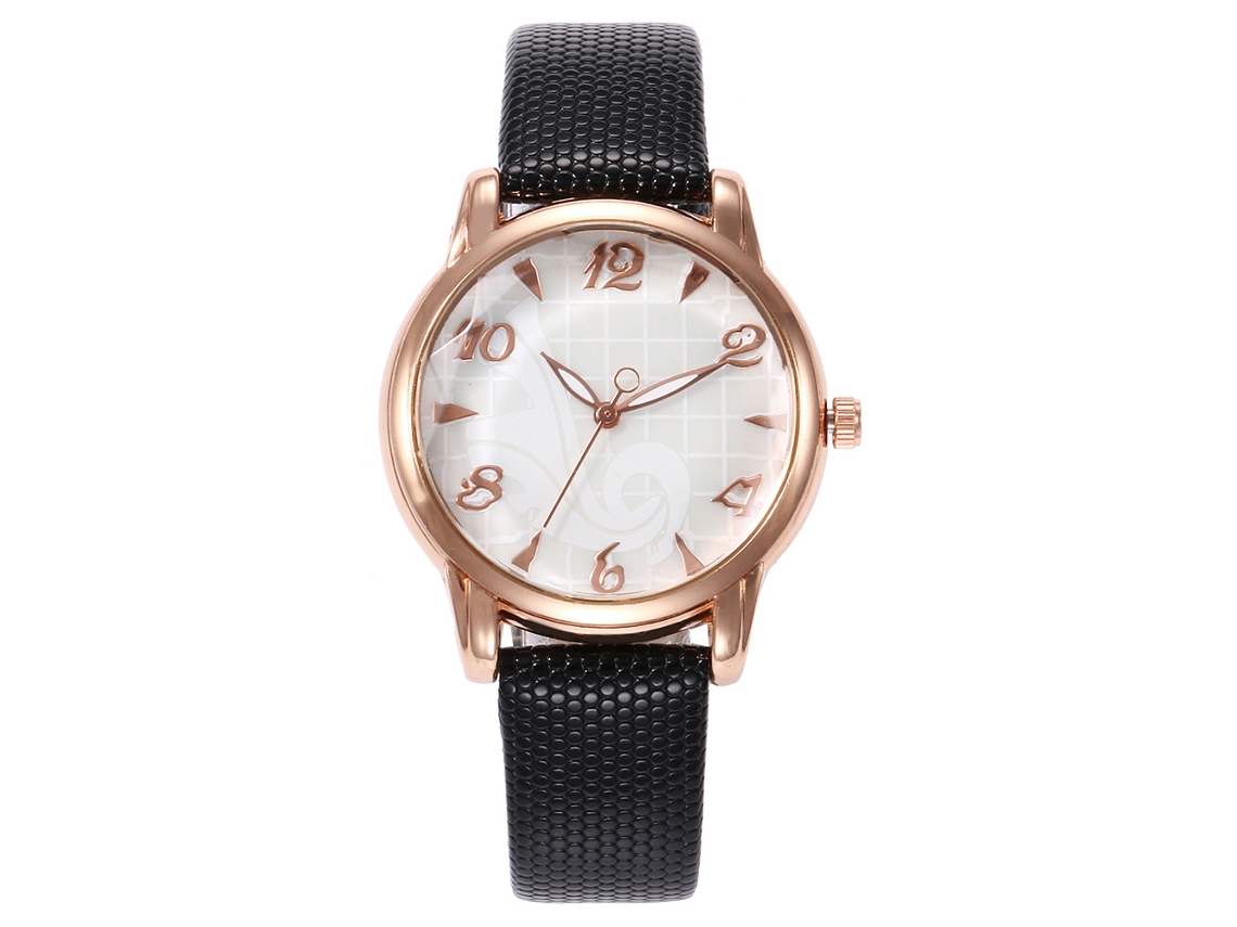 Reloj De Pulsera De Cuarzo Para Mujer Vansvar Con Correa De Piel Sintética - Estilo Sencillo Y Moderno