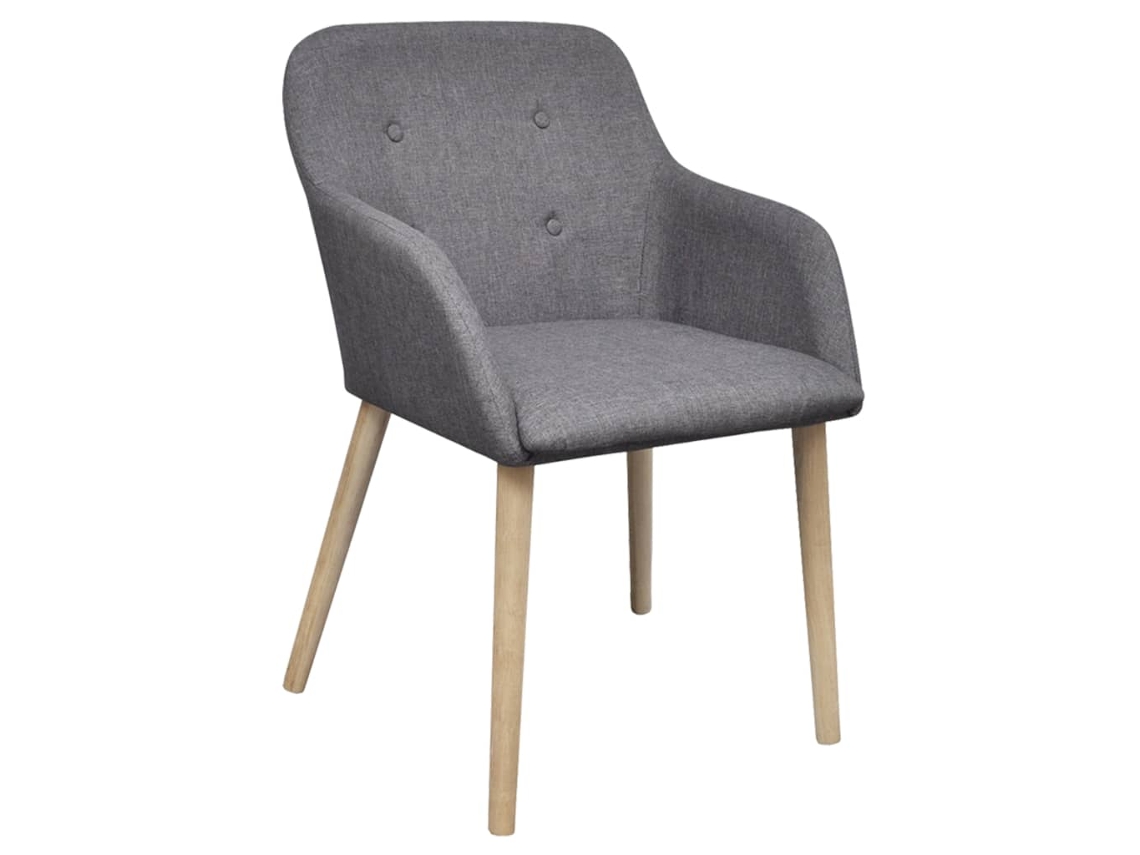 Maison Exclusive - Sillas de comedor, 6 piezas, gris claro y roble macizo