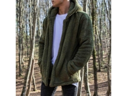 Abrigo de invierno Rebe para hombre, estilo osito de peluche, informal, extragrande, con capucha, talla grande, verde.