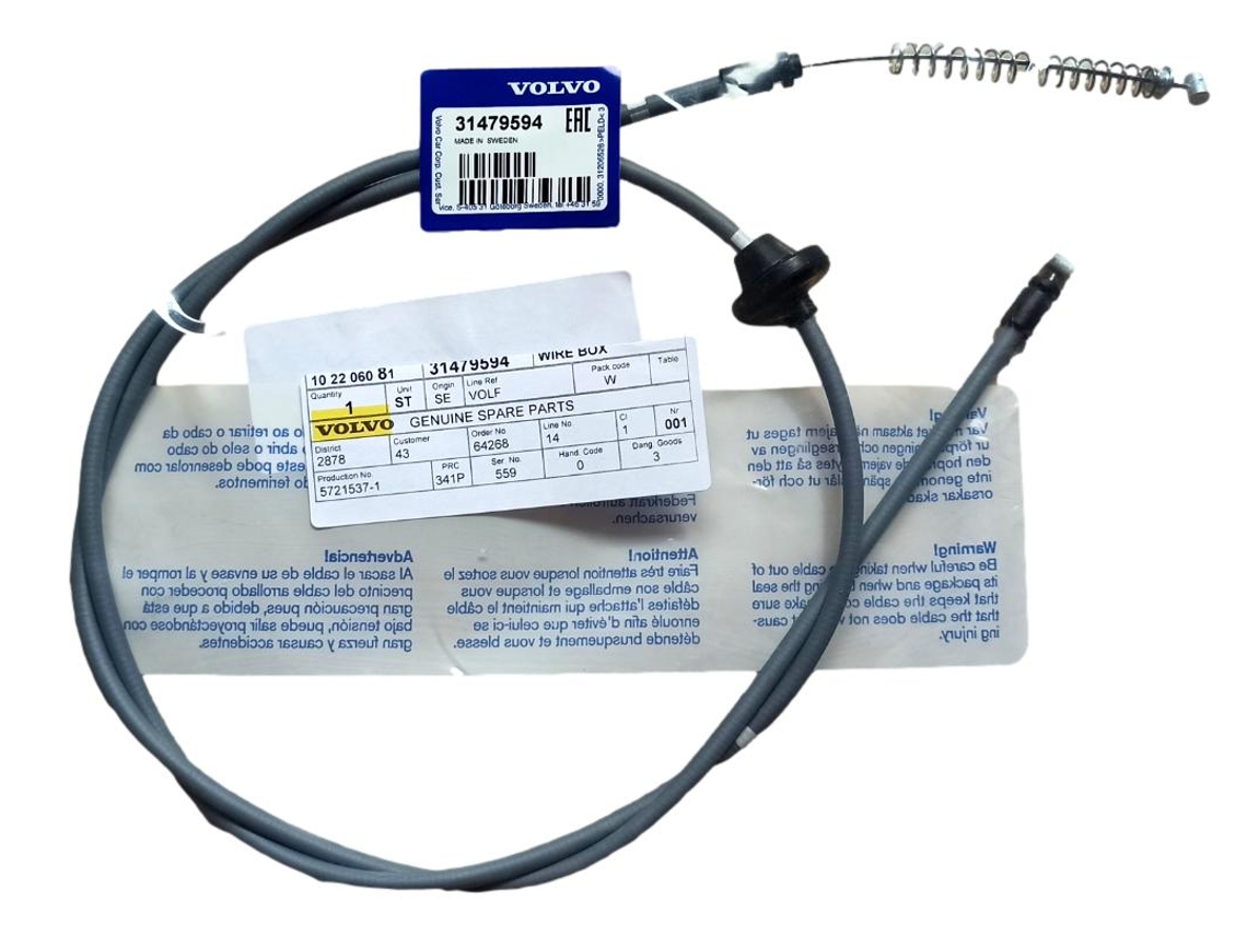 Cable de apertura interior del capó original Volvo XC60 XC90 II