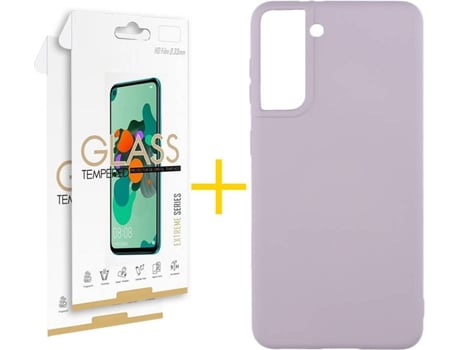 Kit Funda + 2 Protectores de Pantalla Samsung Galaxy S21 + Plus SKYHE Liso (Morado)