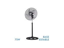 Ventilador de Pie Reforzado Negro 75W 5 Aspas Aluminio FABRILAMP
