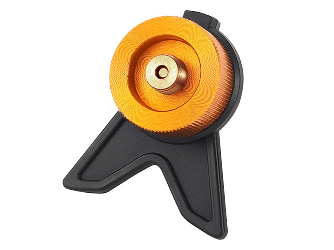 Adaptador para bombona de gas con soporte para camping.