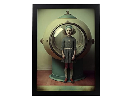 NACNIC Poster Cama Cápsula En Estilo Surrealismo Cinematográfico Ilustraciones Y Grabados De Historieta Abstracta Y Artística A3 Marcos Negros