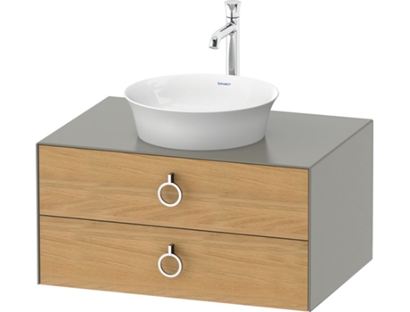 DURAVIT Tulip blanco, mueble de baño colgado en la pared, ancho 800 x fondo 550mm, con 2 cajones, con tirador, WT49900