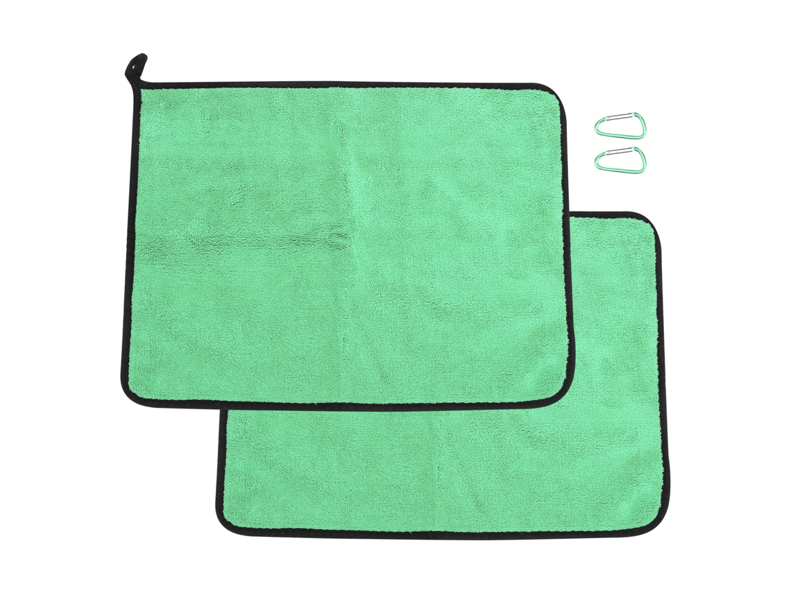 Toalla de pesca Anub de algodón grueso y absorbente, dos colores, accesorio de pesca (verde y gris).