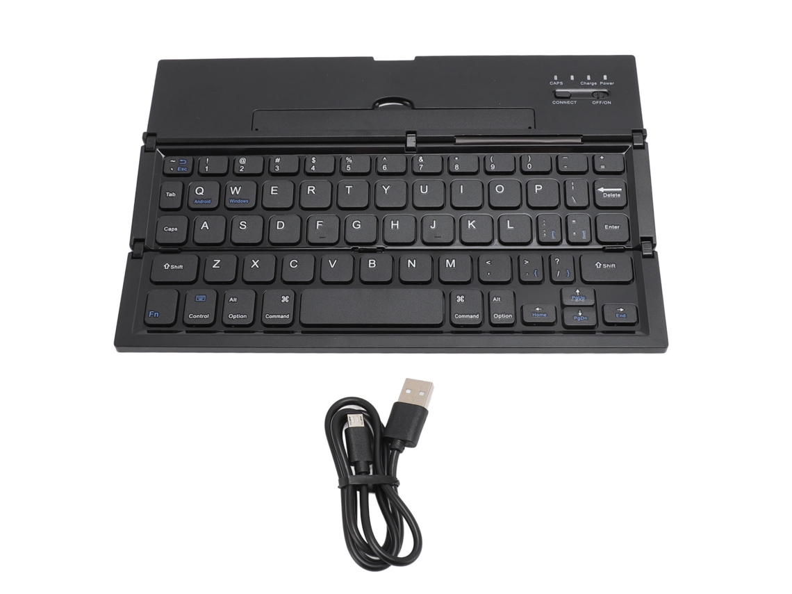 Teclado Bluetooth Dobrável Portátil Com Suporte Para Celular Tablets Laptops Dispositivos Ios Android Windows
