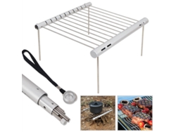 Churrasqueira Portátil De Bolso Silveripree Mini Em Aço Inoxidável Dobrável Com Suporte Para Fogão Ideal Para Uso Doméstico Camping E Churrasco