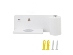 2026-lámpara De Pared Led Con Interfaz Usb Y Carga Inalámbrica Para Salón Y Dormitorio 85‑265v Blanca Derecha