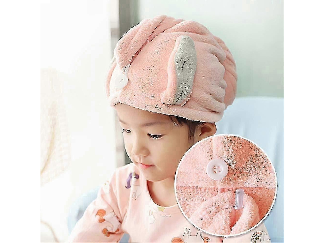 Toalla turbante para el cabello Ffy, súper absorbente y de secado rápido, ideal para niños y niñas Rosewell (paquete de 2)