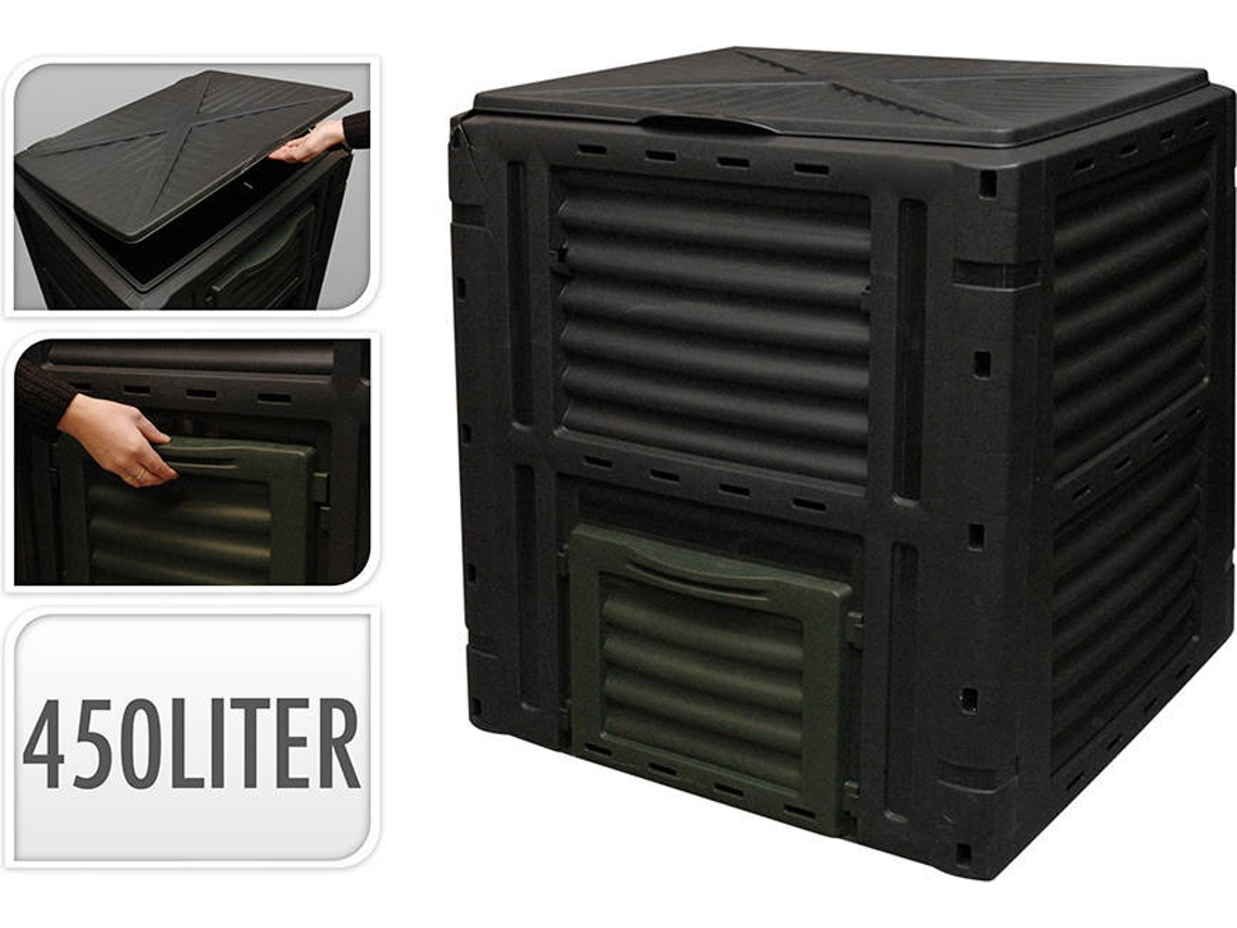 Caja De Compostaje H&S KIDS Negro 450L