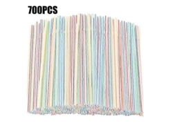 700 Palillos De Plástico Desechables, Flexibles Y Coloridos Para Bebidas, Ideales Para Banquetes Y Bares.