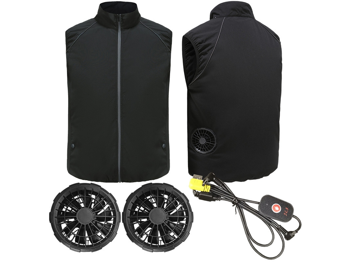 Chaleco Refrescante Chrui Con Ventilador Integrado Para Verano (negro, M)