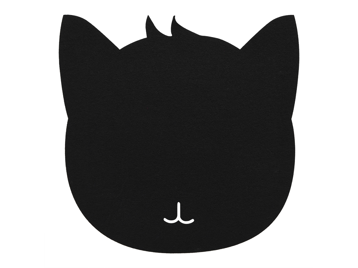 Mouse Pad De Feltro Antiestático Forma De Gato Para Mesa Preto Resistente À Poeira Ambientalmente-friendly