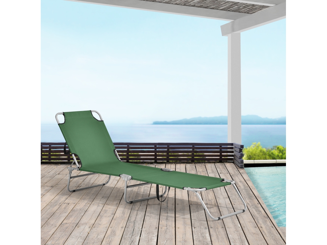 Tumbonas CASA.PRO (Acero - Verde - 186x55x24 cm)