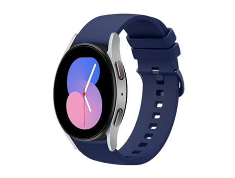 Correa de reloj inteligente para Samsung Galaxy Watch 42 mm 20 mm Correa de reloj de silicona suave de color sólido (azul marino)