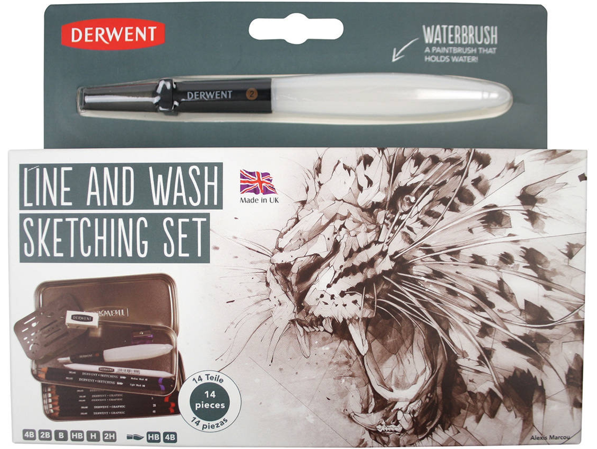 Estuche Metálico DERWENT con conjunto para Sketching
