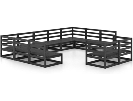 Conjunto 11 de muebles de jardín VIDAXL madera maciza de pino