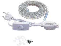 Tira De Led 5050 Impermeable Ip67 Con Interruptor - Blanco Cálido, 5 M
