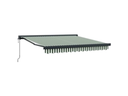 Maison Exclusive - Toldo Retráctil Verde Y Blanco 350 X 250 X 165 Cm Tela Y Metal