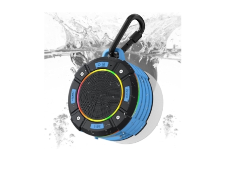 Altavoz Bluetooth Altavoces de Ducha de Agua con Luces LED Altavoces inalámbricos estéreo TF para Fiesta de Viaje de Trabajo Azul BISBISOUS