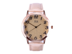 Reloj De Pulsera De Cuarzo Para Mujer Zhoulianfa Con Correa De Piel Sintética Con Purpurina Beige.