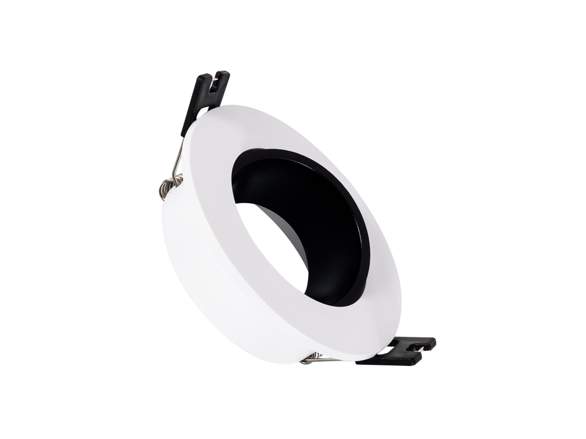 Aro Downlight Cónico Bajo Ugr Para Bombilla Led Gu10 / Gu5.3 Corte Ø 75mm Branco / Preto